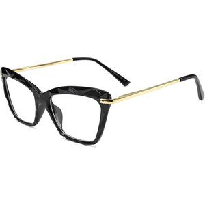 CAT eye glasses frame clear lenses eyewear women - Black